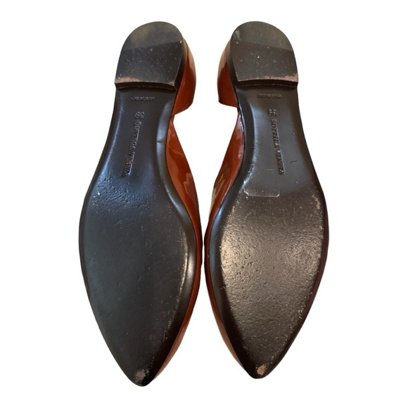 Bottega Veneta Brown Patent Leather D'orsay Ballet Flats - Picture 5 of 7